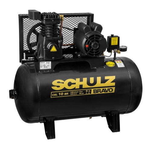 Compressor de ar 10 pés 100L 2 hp 140 lbs trifásico CSL 10BR/100 - Bravo Compressor de ar 10 pés 100L 2 hp 140 lbs trifásico CSL 10BR/100 - Bravo