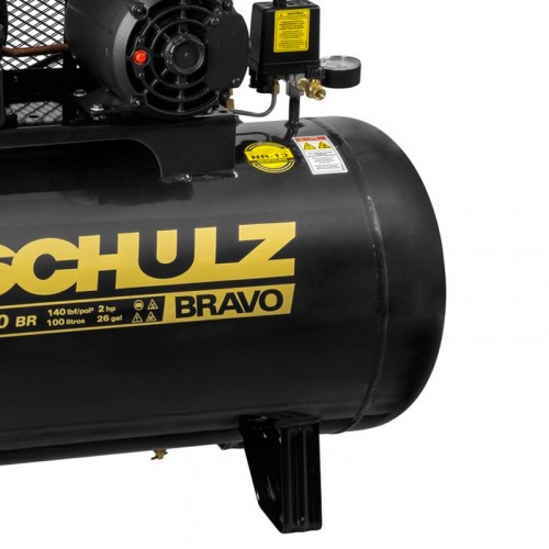 Compressor de ar 10 pés 100L 2 hp 140 lbs trifásico CSL 10BR/100 - Bravo Compressor de ar 10 pés 100L 2 hp 140 lbs trifásico CSL 10BR/100 - Bravo