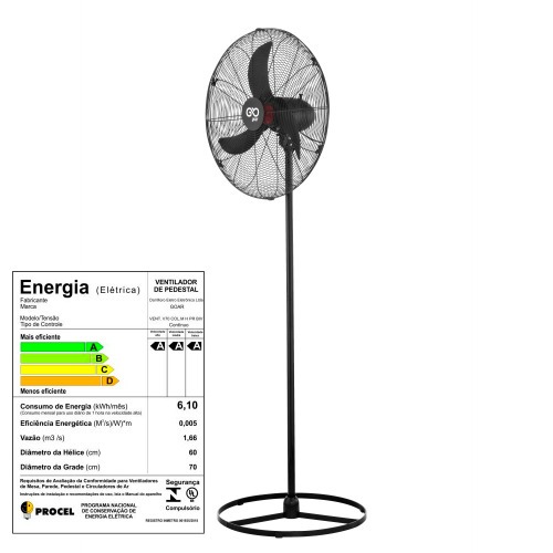 Ventilador de coluna 70 cm preto - V70CPRHB 110V/220V Ventilador de coluna 70 cm preto - V70CPRHB 110V/220V