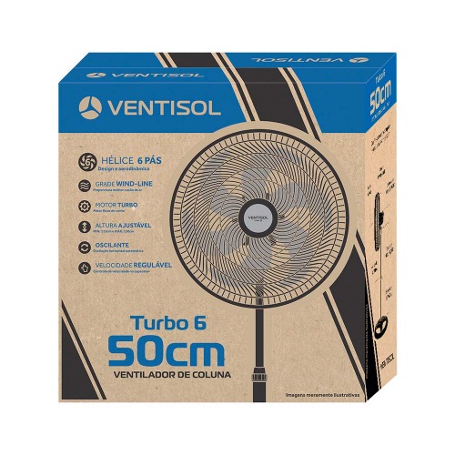 Ventilador de coluna 50 cm 6 p�s oscilante - Turbo  220V