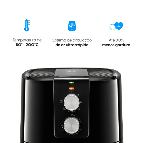 Fritadeira elétrica sem óleo Air Fryer 5,5 L 1700 Watts - Cuisine Fry Gourmet 110V Fritadeira elétrica sem óleo Air Fryer 5,5 L 1700 Watts - Cuisine Fry Gourmet 110V