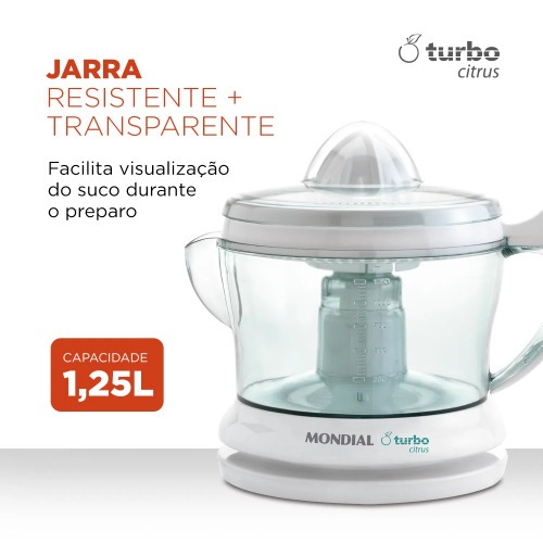 Espremedor de frutas 25 watts dupla rota��o Power Turbo Citrus - E-01  110V