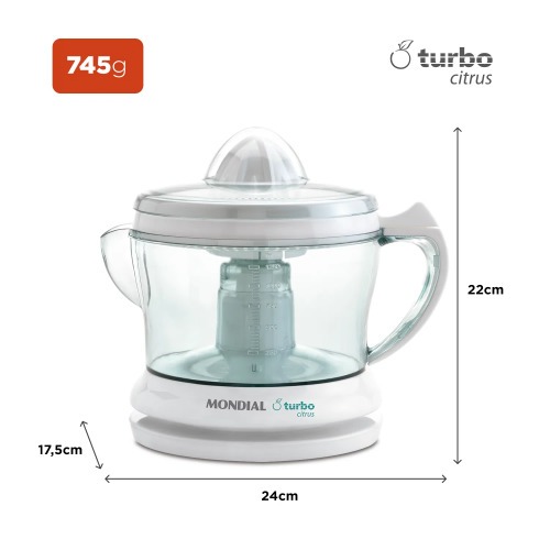 Espremedor de frutas 25 watts dupla rota��o Power Turbo Citrus - E-01  110V