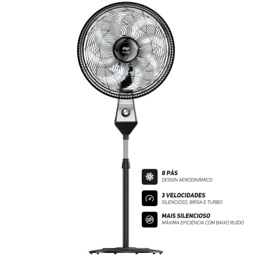 Ventilador de coluna 50 cm oscilante 8 p�s com 3 velocidades - Flow Turbo  220V