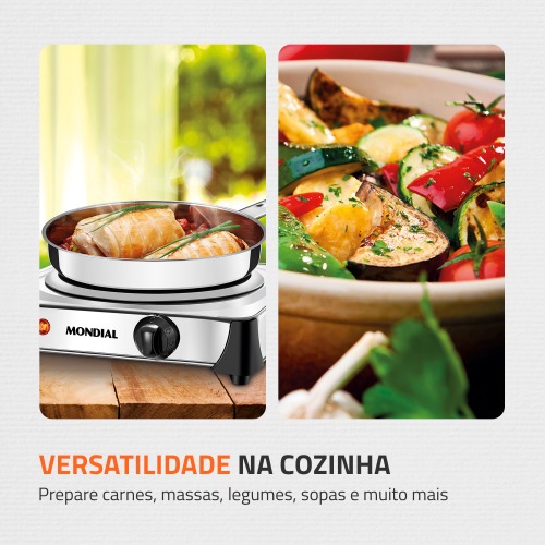 Fogão elétrico de mesa 1 prato 1.000 watts - Fast Cook 220V Fogão elétrico de mesa 1 prato 1.000 watts - Fast Cook 220V