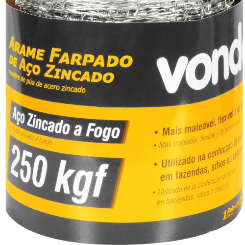 Arame farpado 250kgf rolo 250 metros Arame farpado 250kgf rolo 250 metros