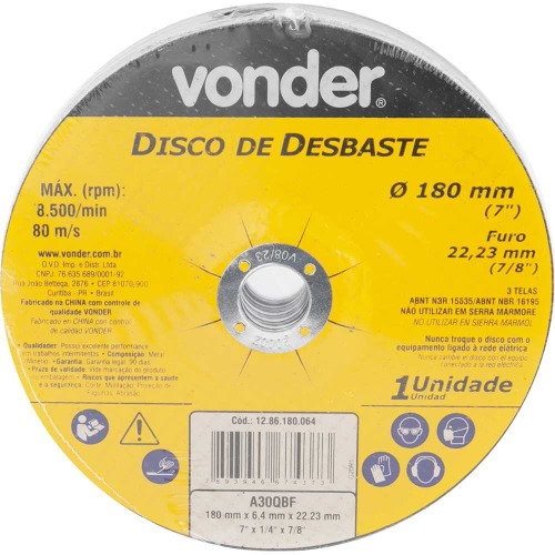 Disco de desbaste 180 x 6,4 x 22,23 mm 