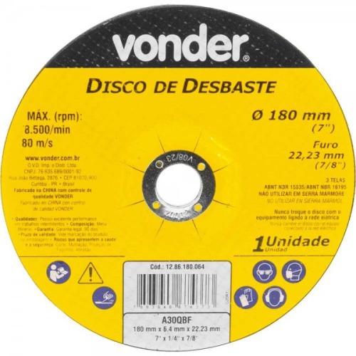 Disco de desbaste 180 x 6,4 x 22,23 mm 