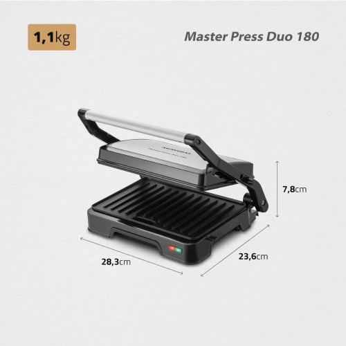 Sanduicheira Grill antiaderente 1000W Press duo 180-PG -01-180 220V Sanduicheira Grill antiaderente 1000W Press duo 180-PG -01-180 220V