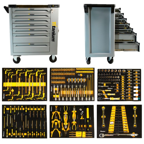 Carrinho para ferramentas com 7 gavetas e 258 ferramentas - Work Station Carrinho para ferramentas com 7 gavetas e 258 ferramentas - Work Station