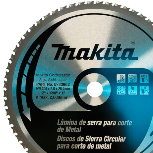 Disco de serra para metal 305 x 25 x 2,2 mm com 60 dentes Disco de serra para metal 305 x 25 x 2,2 mm com 60 dentes