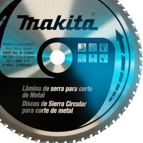 Disco de serra para metal 305 x 25 x 2,2 mm com 60 dentes Disco de serra para metal 305 x 25 x 2,2 mm com 60 dentes