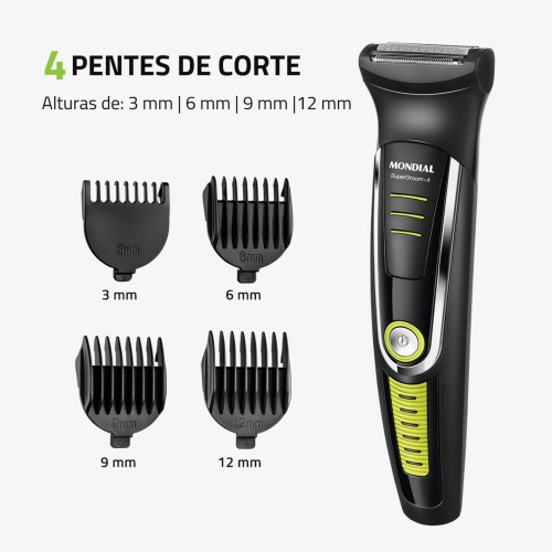 Aparador de pelos 6 em 1 Super Groom - BG-04 110V/220V Aparador de pelos 6 em 1 Super Groom - BG-04 110V/220V