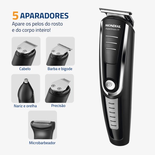 Aparador de pelos 11 em 1 Super Groom - BG-05 110V/220V Aparador de pelos 11 em 1 Super Groom - BG-05 110V/220V