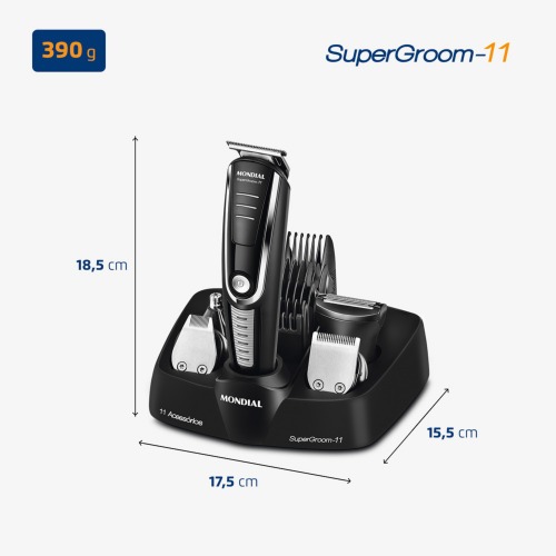 Aparador de pelos 11 em 1 Super Groom - BG-05 110V/220V Aparador de pelos 11 em 1 Super Groom - BG-05 110V/220V
