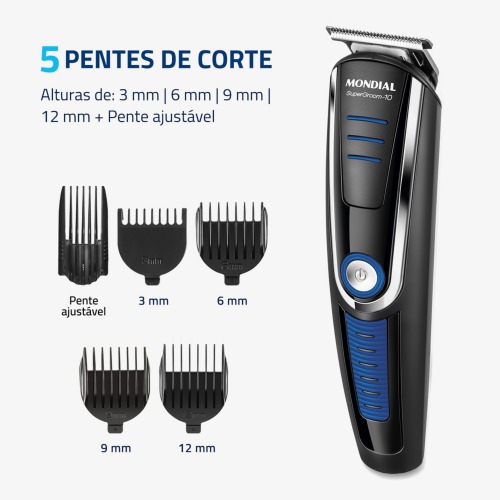 Aparador de pelos 10 em 1 Super Groom - BG-03 110V/220V Aparador de pelos 10 em 1 Super Groom - BG-03 110V/220V