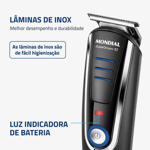 Aparador de pelos 10 em 1 Super Groom - BG-03 110V/220V Aparador de pelos 10 em 1 Super Groom - BG-03 110V/220V
