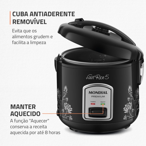 Panela elétrica de arroz 5 xícaras Fast Rice 5 - NPE-08-5X 220V Panela elétrica de arroz 5 xícaras Fast Rice 5 - NPE-08-5X 220V