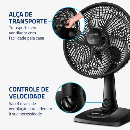Ventilador de mesa 30 cm 6 pás com 3 velocidades - VSP-30-B 110V Ventilador de mesa 30 cm 6 pás com 3 velocidades - VSP-30-B 110V