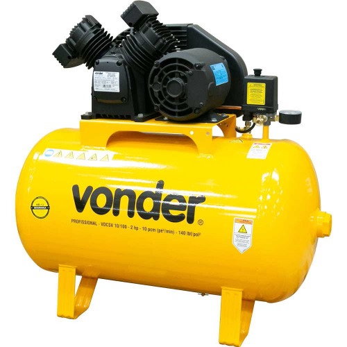 Compressor de ar 10 pés 93L 2 hp 140 libras trifásico - VDCSV 10/100 Compressor de ar 10 pés 93L 2 hp 140 libras trifásico - VDCSV 10/100