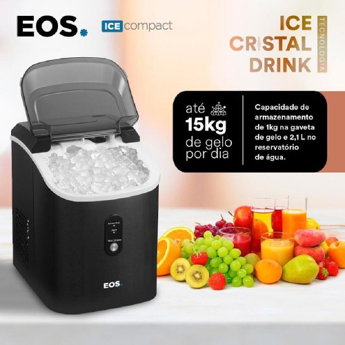 Maquina de gelo 15 kg Nugget ice titanium preta - EMG05 110V Maquina de gelo 15 kg Nugget ice titanium preta - EMG05 110V