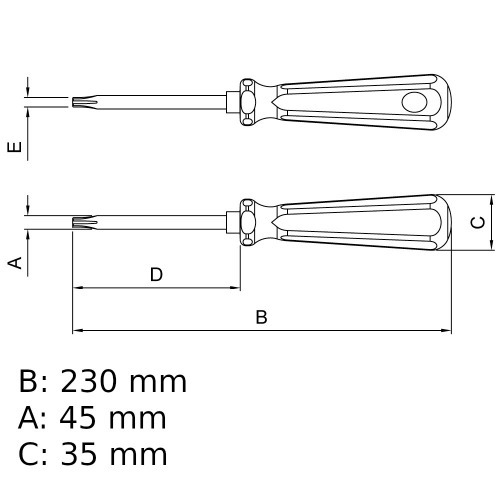 Chave hexalobular reta com cabo t-30 aço cromo vanádio - 44350030 Chave hexalobular reta com cabo t-30 aço cromo vanádio - 44350030