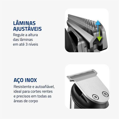 Aparador de pelos 8 em 1 BodyGroom - BG-09 110V/220V Aparador de pelos 8 em 1 BodyGroom - BG-09 110V/220V