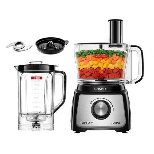 Multiprocessador de alimentos 1.000W 3 em 1 Turbo Chef - MPN-02-BE  110V