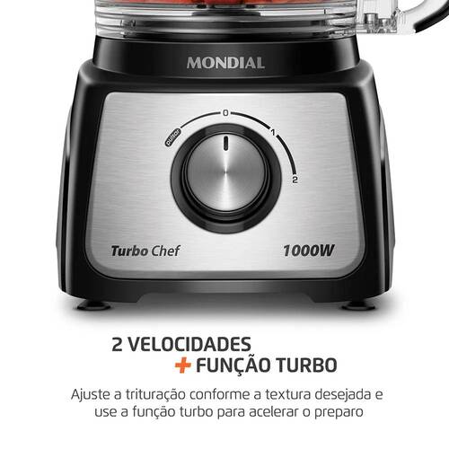 Multiprocessador de alimentos 1.000W 3 em 1 Turbo Chef - MPN-02-BE  110V