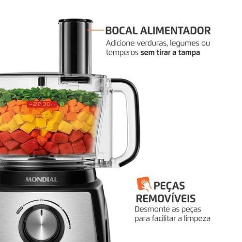 Multiprocessador de alimentos 1.000W 3 em 1 Turbo Chef - MPN-02-BE  110V