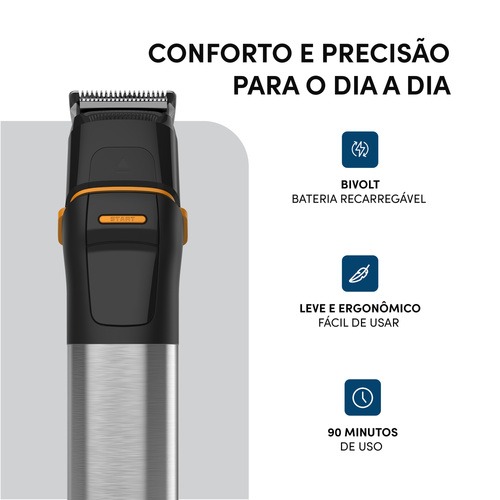 Aparador de pelos e babeador 10 em 1 a prova d'água IPX7 - Multigroom WMG011 110V/220V Aparador de pelos e babeador 10 em 1 a prova d'água IPX7 - Multigroom WMG011 110V/220V