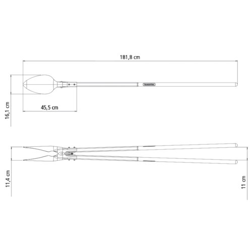 Cavadeira tipo light com cabo de madeira com 150 cm - 77566813