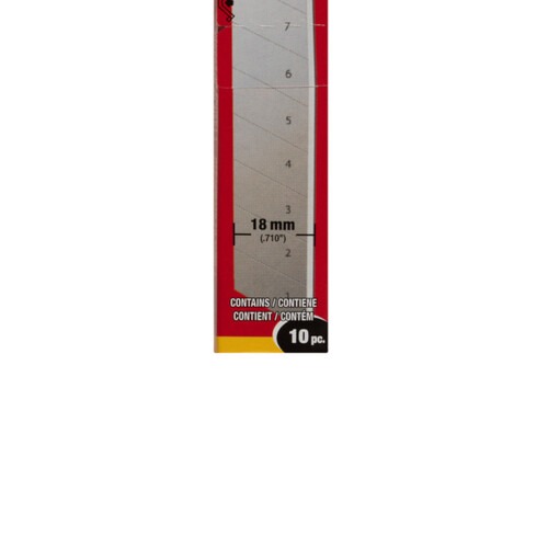 Cartela de lâminas para estilete 18 mm 10 peças - KS06R Cartela de lâminas para estilete 18 mm 10 peças - KS06R