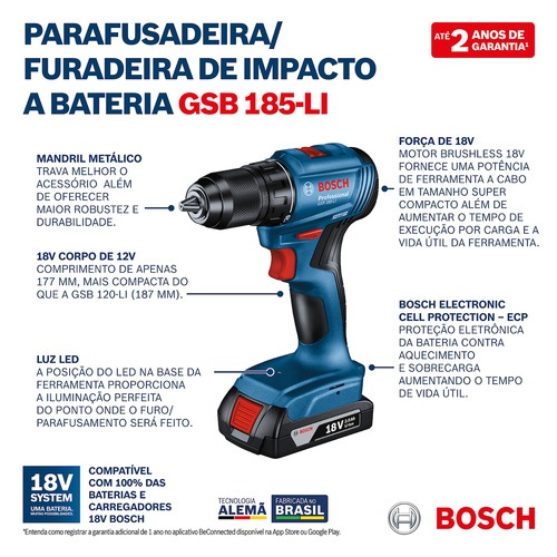 Furadeira Parafusadeira de impacto 1/2 Furadeira Parafusadeira de impacto 1/2