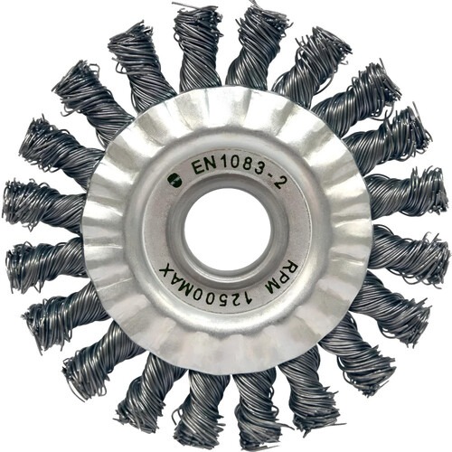 Escova de aço circular torcida 152,4 x 19 mm com furo Escova de aço circular torcida 152,4 x 19 mm com furo