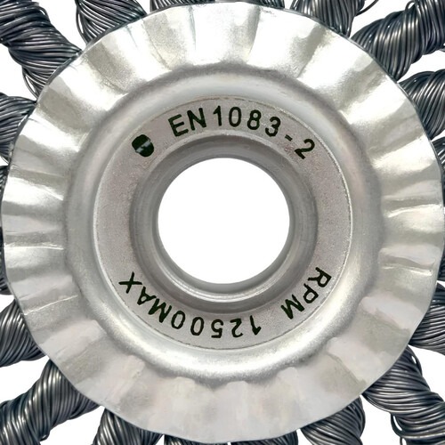 Escova de aço circular torcida 152,4 x 19 mm com furo Escova de aço circular torcida 152,4 x 19 mm com furo