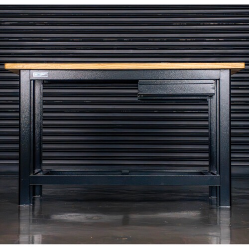 Bancada aberta 1500 x 600 mm com 1 gaveta tampo de madeira pinus - RLL-200