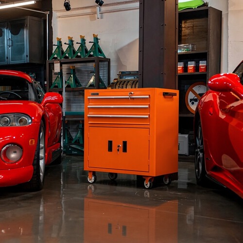 Carrinho para ferramentas com 3 gavetas e 2 portas - RLL-316 Carrinho para ferramentas com 3 gavetas e 2 portas - RLL-316