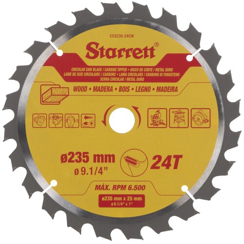 Disco de serra para madeira 235 x 25 mm 24 dentes - CCS235-24CW Disco de serra para madeira 235 x 25 mm 24 dentes - CCS235-24CW