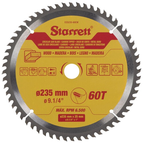 Disco de serra para madeira 235 x 25 mm 60 dentes - CCS235-60CW Disco de serra para madeira 235 x 25 mm 60 dentes - CCS235-60CW