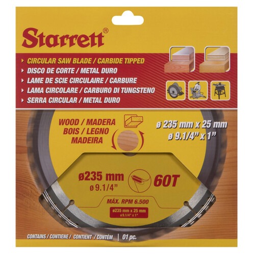 Disco de serra para madeira 235 x 25 mm 60 dentes - CCS235-60CW Disco de serra para madeira 235 x 25 mm 60 dentes - CCS235-60CW