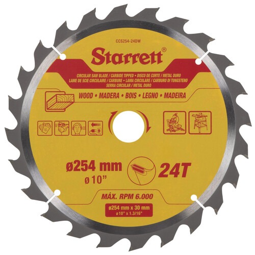 Disco de serra para madeira 254 x 30 mm 24 dentes - CCS254-24DW Disco de serra para madeira 254 x 30 mm 24 dentes - CCS254-24DW