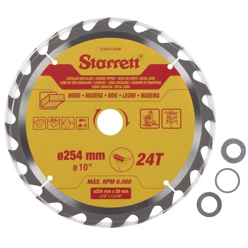 Disco de serra para madeira 254 x 30 mm 24 dentes - CCS254-24DW Disco de serra para madeira 254 x 30 mm 24 dentes - CCS254-24DW