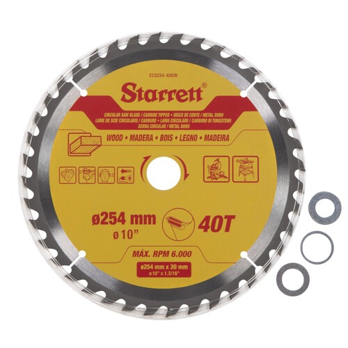 Disco de serra para madeira 254 x 30 mm 40 dentes - CCS254-40DW