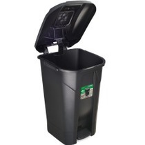Lixeira pl�stica 120 litros com roda pedal e tampa click - 25749