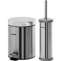 Lixeira inox 5L com pedal balde e escova sanit�ria