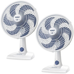 Kit 2 Ventiladores de mesa 30 cm 6 p�s 3 velocidades Super Power- VSP-30-W